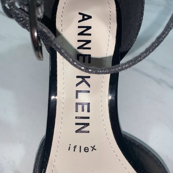 NIB ANNE KLEIN Black Sparkly Pointed Toe Shoes - Picture 5 of 6